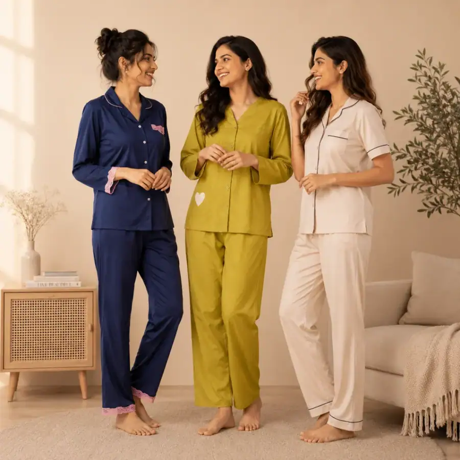 3 Combo Cotton Night Suits (C-10) in As shown in photos