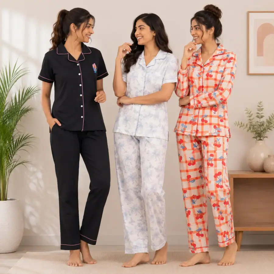 3 Women's Comfortable Night Suit Set ( N10 ) in As shown in photos