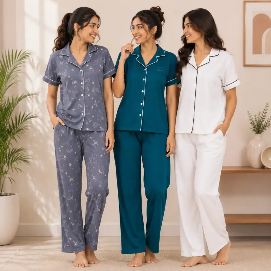 3 Women's Comfortable Night Suit Set ( N7 ) in As shown in photos