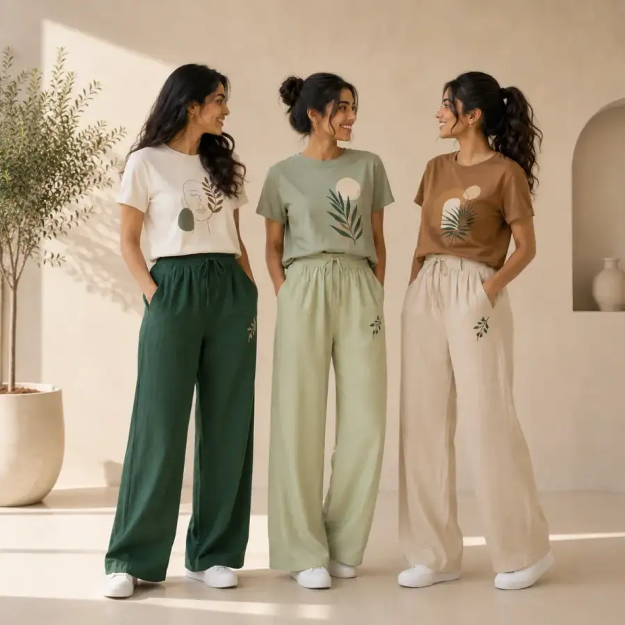 3 Women's T-Shirts With Trouser (K-1) in As shown in photos