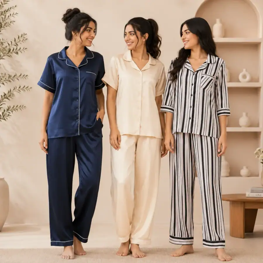 3 Combo Night Suit For Women ( N5 ) in As shown in photos